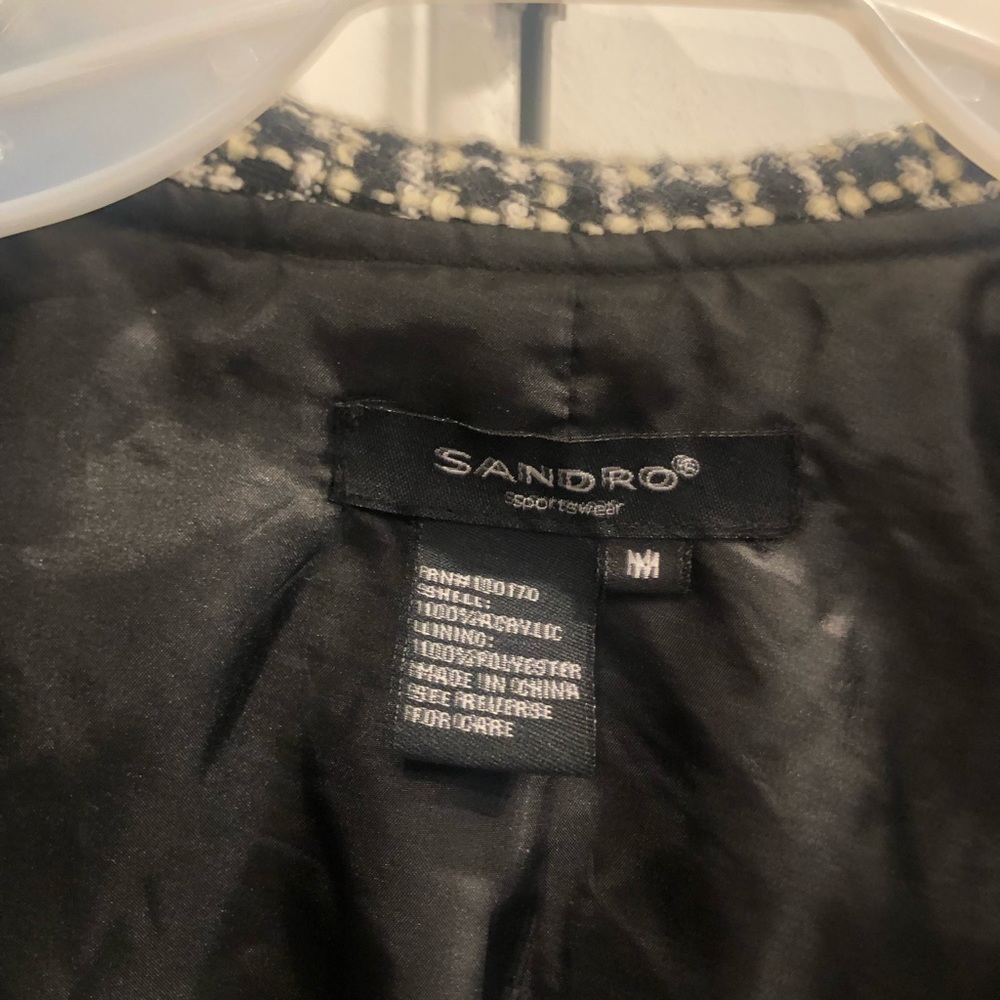 Sandro cream & Black Blazer Size Medium - Picture 3 of 8